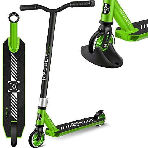 KESSER® Stunt Scooter X-Limit-Pro 360° Lenkung Funscooter Stuntscooter mit Ständer ABEC 9 Kugellagern, 110mm PU Räder, mit Ständer,Kickscooter Tretroller Cityroller Trick Roller für Kinder Erwachsene