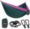 AnorTrek Camping Hängematte, superleichte tragbare Fallschirm Hängematte mit Zwei Baumgurten Einzel oder Doppel Nylon Reisebaum Hängematten Dunkelgrün & Fuchsia