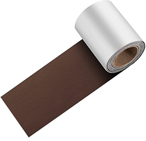 GELAISI 7.6 * 152cm Mittelbraun Leder Patch Kit Selbstklebende,PVC Lederfolie,Kunstleder Rindsleder Optik,Lederreparatur Für Couch Sofa Risse, Verbrennungen, Autositze Zubehör