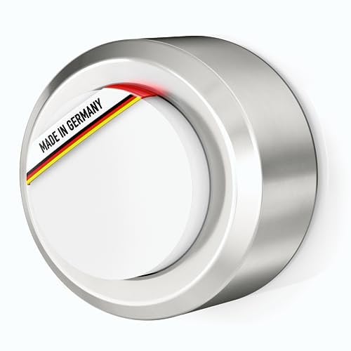 Raumhero Türstopper Wand Edelstahl (1x) Wandpuffer Selbstklebend - 100% Made in Germany - Türpuffer Wand, Türstopper Wandmontage - Edles Design für Ihr Zuhause (zum Kleben, Weiß)