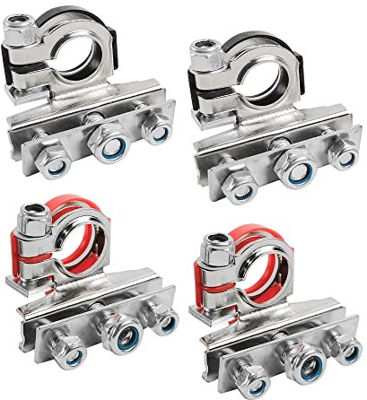 AZKEEGREY 4 Pcs Car Battery Terminals Connectors, Battery Clamps 12V 3-Way Battery Terminals,Quick Release Leisure Battery Connectors for Car,Caravan,Motorhome Battery Terminal Pair