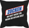 Shirtracer Kissen 50x50 - Statement mit Sprüchen - Zocken Du bist Nicht du wenn du offline bist weiß - 50 x 50 cm - Schwarz - zock Kissenbezug Spruch sprüche Gaming männerkissen zocker und fuellung