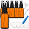 HandsUnity Juego de 6 botellas de cristal con pulverizador de 20 ml, ámbar con 17 accesorios
