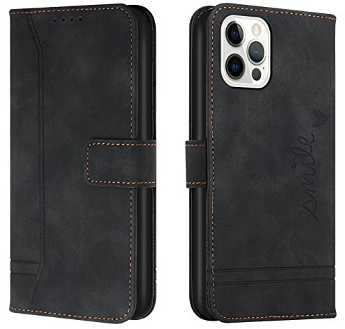 Lihondar Kompatibel mit Huawei Y3 2017 Hülle, Handyhülle Huawei Y3 2017, Premium Leder Klappbar Schutzhülle Tasche Wallet mit Brieftasche [Ständer] [Standfunktion] Cover Flip Case Klapphülle (Schwarz)