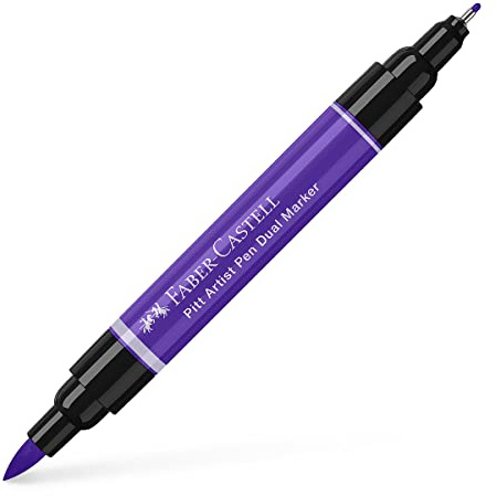Faber-Castell Art & Graphic Pitt Artist Pen Dual Marker India Ink, Purple Violet, Single Pitt Pen, For Art, Craft, Drawing, Skizzing, Home, School, Uni, Coloring