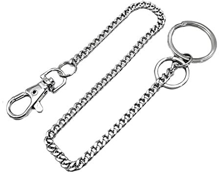 WeddHuis Porte-Monnaie en Acier Inoxydable chaîne Longue Porte-clés Hommes Femmes Taille Pack Jean Moto Camionneur Pantalon chaîne décoration