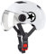 ACMEDE Casco Bici Adulto Casco Bicicletta con Visiera Occhiali Scudo Protettivo Casco Skateboard Regolabile Bicicletta Casco Sport per Uomo Donna Montagna Sci Snowboard (Bianco -trasparente)