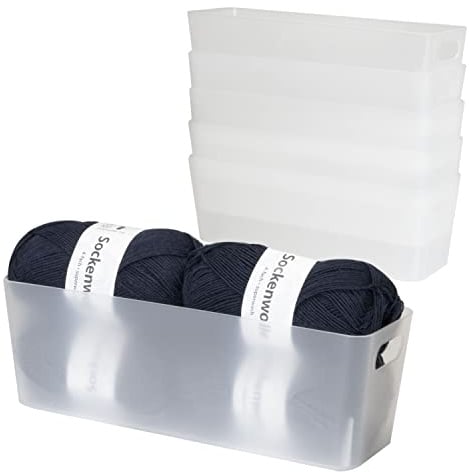 #11 6x Ordnungsbox 10cm hoch milchig-transparent 30x10x10cm 2L Ordnungskorb