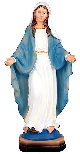 KEEPKAP Großzügige Jungfrau Maria Statue, Our Lady of Lourdes Blessed Mother Statues, 12 Inch Virgin Mary Resin Figurines Catholic Gifts, Indoor Religious Home Decor