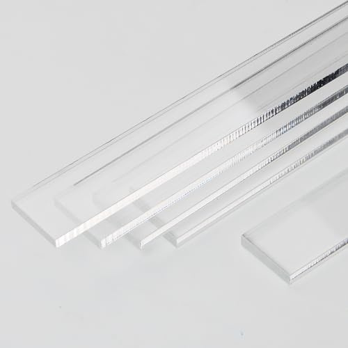 Klötzchenmann Acrylklötzchen satiniert und klar in verschiedenen Abmessungen, Bastelklötzchen, Acrylis (klar 4x22x160 mm)