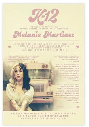 Melanie Martinez 3 Cover-Poster, Musikposter, Leinwand, Wandkunst, Raum, ästhetische Weihnachtsgeschenke, ungerahmt, 20 x 30 cm