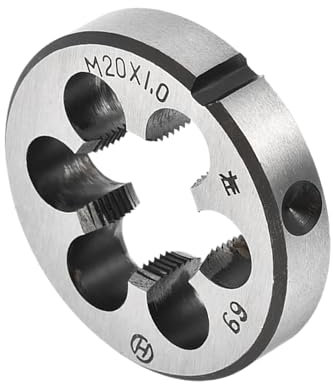 CoCud Rundes Gewindereparatur-Schneideisen, M20x1 Schneideisen 45mm Außendurchmesser, Legierter Werkzeugstahl Linksgewinde-Zylindrisches Gewindewerkzeug mit 6 Spanlöchern