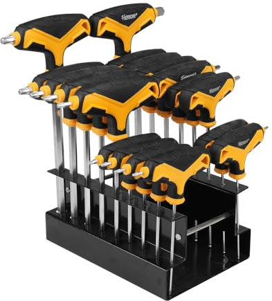 Hoteche - 18-teiliges T-Griff Sechskantschlüssel Set (trox) inklusive Aufbewahrungsbox - Innensechskantschlüssel Satz mit Griff