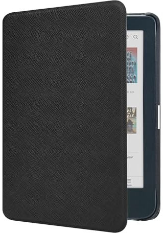 DMLuna Case for Kobo Clara BW (Model N365) / Kobo Clara Colour (Model N367) 6 2024 Release, Ultra Slim Lightweight Premium PU Leather Cover with Auto Sleep/Wake Function - Black