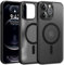 Opkiegrn Cover Magnetica per iPhone 12 Pro Max Compatibile con Magsafe, Custodia Traslucida Opaca Posteriore, Sottile Antiurto [Anti-Impronte] Protettiva Case per iPhone 12 Pro Max, Nero