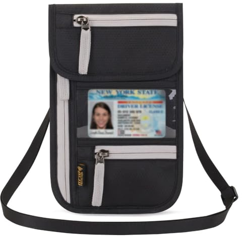 Brustbeutel für Reisen Diebstahlsichere Tasche Reisegeldbeutel mit RFID Schutz Kleine Brusttasche Damen Herren Wasserdichte Gürteltasche Passport Beutel Anti Diebstahl Umhängetasche für Reisepass