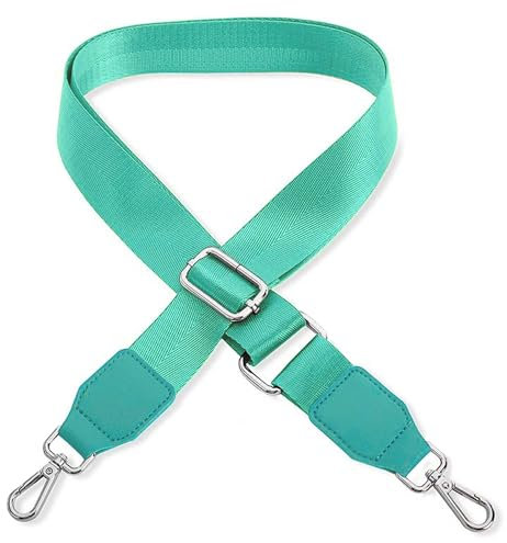 Schultergurt für Handtasche Laptoptasche - Mint [Metallfarbe: Silber] - Länge verstellbar 89-142 cm - Breite 3,8 cm - Ersatz Gurt Band Schulterriemen Strap Umhängegurt für Laptoptasche
