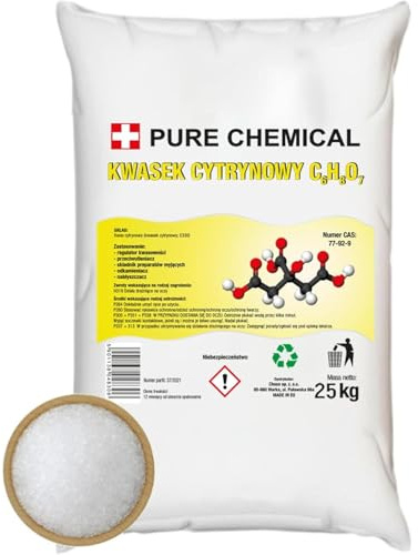 CHOSA Zitronensäure Pulver 25kg - 100% Reines -vielseitiger Entkalker & Haushaltsreiniger -ideal zum Putzen, Entkalken & Kochen