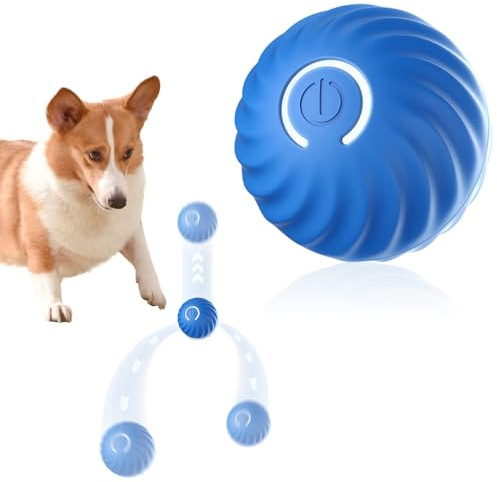 Jouets interactifs intelligents pour chien, balles roulantes rechargeables par USB avec lumière LED clignotante, lanceur de balle automatique durable pour chien pour soulager l'ennui