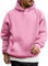 WINKEEY Felpa Uomo Maniche Lunghe Felpa con Cappuccio Tuta Autunno Inverno Top Casual a Tinta Unita con Tasche,Rosa XL