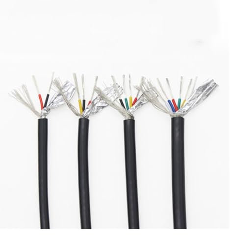 UL (PVC) Wire and Cable Multi-core Shielded Power Wire 28awg Anti-interference Signal Line 2/3/4 cores Signal Transmission Shielded Wire(50 meters,28 awg 2core)