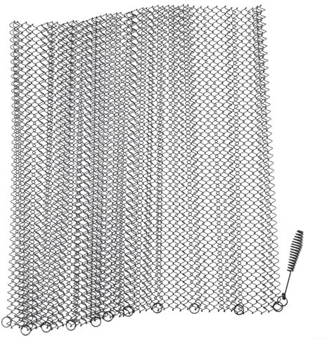 2 x Kamingitter-Vorhang, rostfrei, robust, Metall-Funkenschutz, Netz-Rolle mit 2 Griffen, hohe Temperaturbeständigkeit