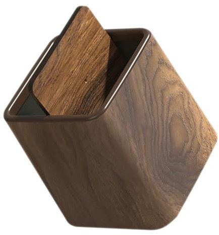 Cabilock Retro Mülleimer Mit Deckel Im Holzlook Kompakter Kunststoff-papierkorb Für Küche Bad Und Büro Geruchsneutralisierend Leicht Zu Reinigen