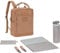 LÄSSIG Baby Wickelrucksack Wickeltasche Rucksack mit Wickelunterlage, Kinderwagenbefestigung, Flaschenhalter nachhaltig produziert/GRE Vividal Backpack almond