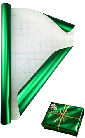 Mattglanz Geschenkpapier,Mattes Geschenkpapier Metallisch Geschenkpapierrolle für Weihnachten, Geburtstage, Ostern und alle festlichen Anlässe (Grün, 43cm*3m)