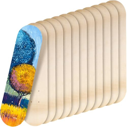 Meooeck Skateboard-Decks, blanko, 61 x 15 cm, professionelles Ahorn-Deck, 7-lagig, Doppelschwanz, Holz-Skate-Deck, natürlich, schlicht, Skateboard für Kinder, Kunst, Malerei, Ersatz, Heimdekoration