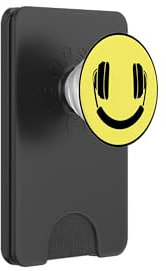 Kopfhörer Gelb Lächeln Gesicht lächelnd glücklich niedlich lustige Musik PopSockets PopWallet für MagSafe