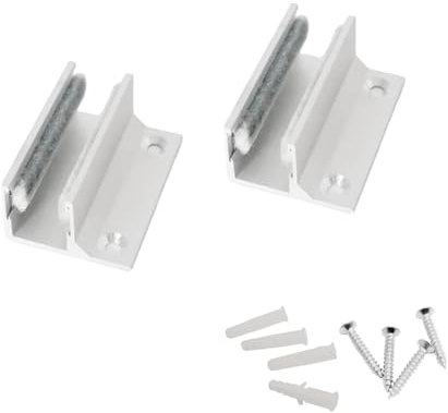 Guida a Pavimento per Porta Scorrevole in Vetro - 2 Pezzi, Rullo di Guida in Lega di Alluminio, Accessori per Porte Scorrevoli Senza Telaio, Adatto per Vetro di Spessore 10-12 mm, Design Elegante