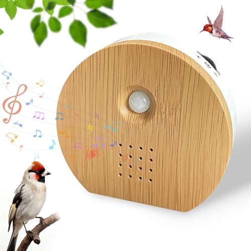 Mineup Vogelgezwitscher Box, Naturgeräusche Box, Vogelgezwitscher Bewegungsmelder, Bewegungsmelder mit Wandhalterung, Vogelzwitscher Entspannender Vogelgesang für Spa und Entspannung, Runden