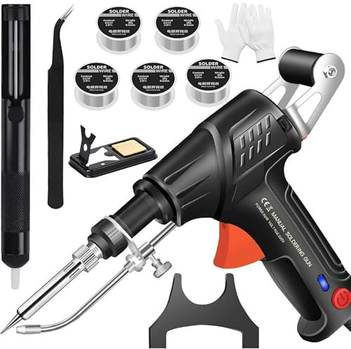 Ayyecoeeye-Schweißgerät, 5-teiliges Set, Ayyecoeeye-Schweißpistole, vielseitige, innenbeheizte industrielle Laserschweißwerkzeuge mit Ersatzzinndraht, hochpräzises Lötset (Schwarz)
