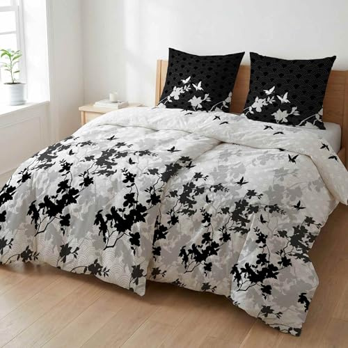 etérea Renforcé Bettwäsche 4 TLG. 135x200 cm + 80x80 cm Set Osaka Grau | 100% Baumwolle Renforcé · sanft-glatt & superweich · ganzjahres-geeignet · 60°C waschbar · MADE IN GREEN by OEKO-TEX
