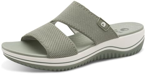 Jana Coshy Original – Die Hallux-freundliche Pantolette 8-27270-43 grün H-Weite