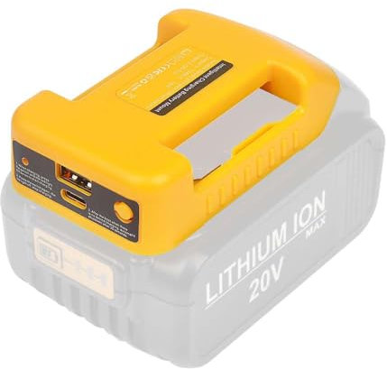 1 adaptateur de batterie pour batterie Dewalt 20 V, adaptateur de chargeur USB, support de suspension et adaptateur 2 en 1, avec port de type C, charge rapide et port USB