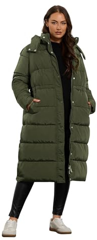 EVANS Curve Green Maxi Puffer Coat - Women's - Plus Size Curve