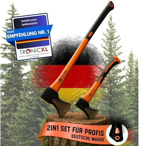 TronicXL yxa yxa set ergonomiskt handtag gummiskydd universellt klyvningyxa spalthammare vedklyvning för trädgård skog camping överlevnad