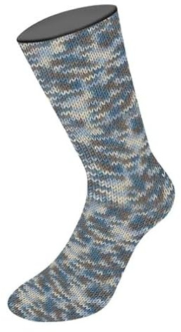 MEILENWEIT 8-fach 150g Print 9980 - Hellbeige/Taupe/Hellblau/Jeans