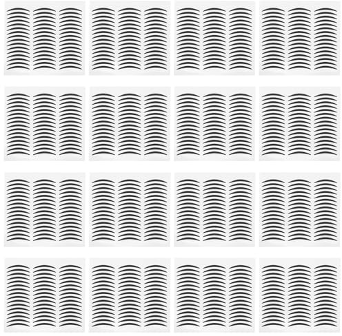 FIXOSHEE 20 Blatt Schwarzes Augenlid Klebeband Doppellid Eyeliner Aufkleber Papier Kleber Feine Aufkleber Für Rauchiges Augen-make-up Alltag Party