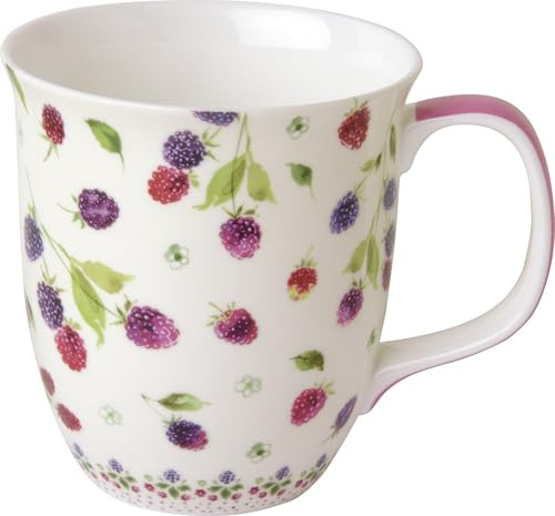 IHR - BOC 1092300 - Kaffee Becher, Berrylicious, Beeren, Porzellan, Bone China, 10cm x 9cm, 375ml, spülmaschinen- und mikrowellengeeignet
