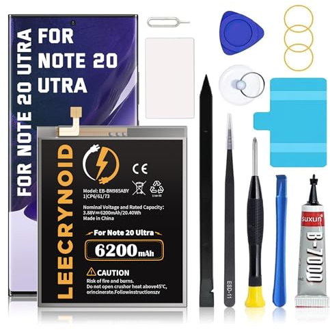 6200mAh EB-BN985ABY Battery for Samsung Galaxy Note 20 Ultra Battery Compatible with Galaxy Note 20 Ultra G5 SM-N985 N986 N986U with Professional Repair Tool Kits
