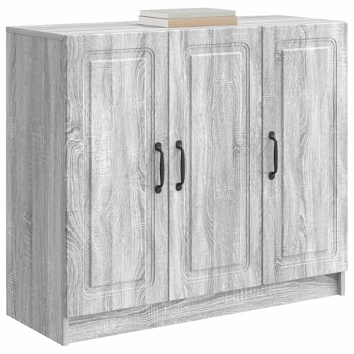 vidaXL Sideboard Graues Sonoma 89 x 34,5 x 77 cm Holzwerkstoff, Moderner Wohnzimmerstauraum, eleganter rechteckiger Sideboard, funktionales Möbelstück, schickes Design