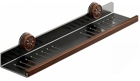 AwnsIMfreien Regal mit Saugnapf, ohne Bohren über dem Waschbecken, Regal für Badezimmer, 30, 5 cm, platzsparender Wand-Organizer für Küche/Bad/Schlafzimmer, Schwarz, Saugnapf für die Dusche