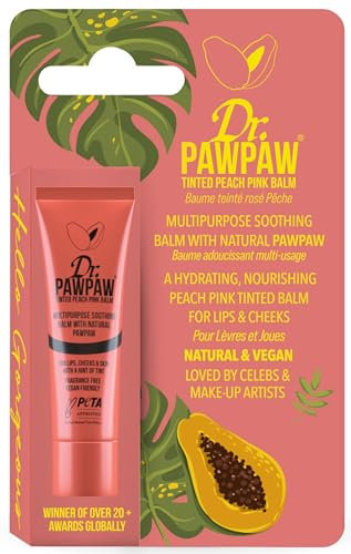 Dr. PAWPAW Tinted Peach Pink Balm for Lips and Skin, 1 x 10ml