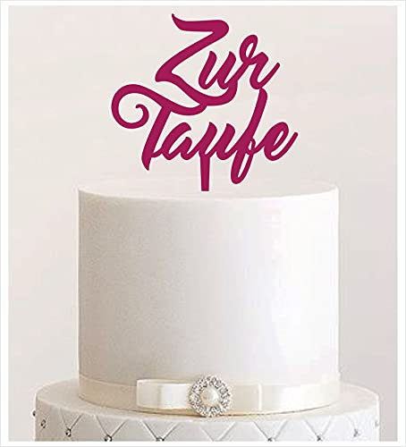 Manschin-Laserdesign Cake Topper Acryl/Holz Zur Taufe heilige Taufe, Topper, Caketopper, Einstecker, Stecker, Torte, Kuchen, Tortenstecker (Beere) Art.Nr. 5280