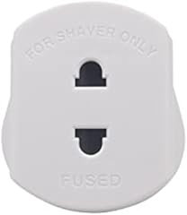 Quick4You EU 2 Pin To UK 3 Pin 1A Fused Adaptor Plug For Shaver/Toothbrush (White)