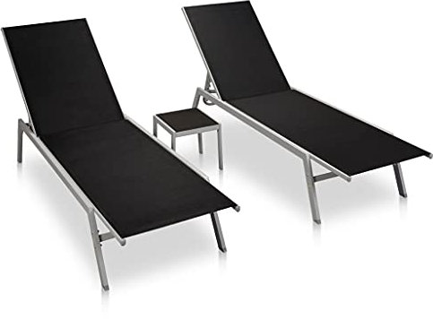 CHAHO Sonnenliegen 2 STK.Relaxliege,Campingbett Liegestuhl,Strandliege Gartenliege,Verstellbare Rückenlehne,Campingliege Liege Gartenmöbel