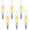 Huoqilin E14 LED Kerze Lampe Warmweiss, Klar Windstoß Kerzenform,4W 40W-Äquivalente, Kleine Flammenlampen,Warmweiß 2700K, 6er-Pack